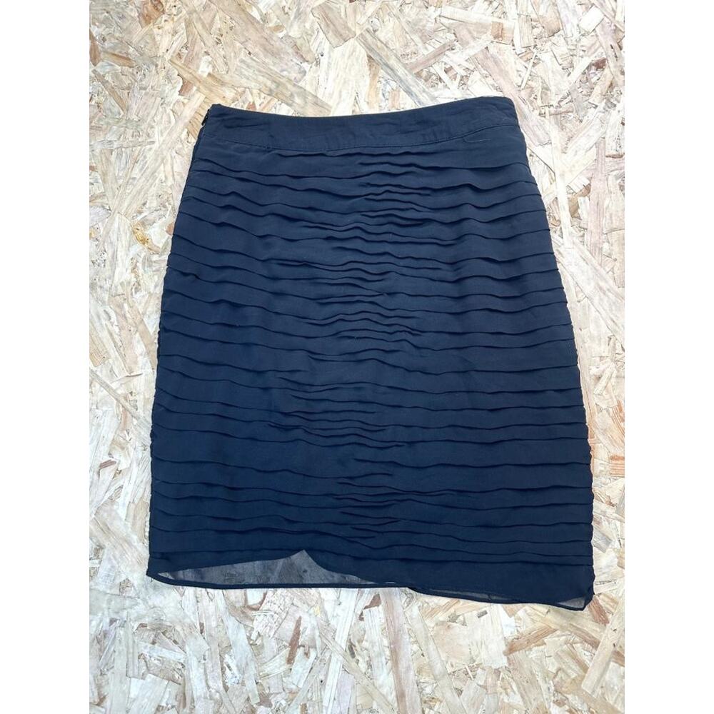 H&M Black Tiered Ruffle Mini Skirt Womens Size 8 Chiffon Layered Cocktail Party